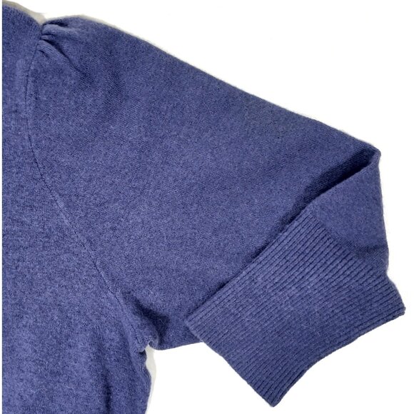 J. Crew Puff-Sleeve Balloon Sleeve Crewneck Purple Sweater in Supersoft Yarn NWT - Picture 4 of 9